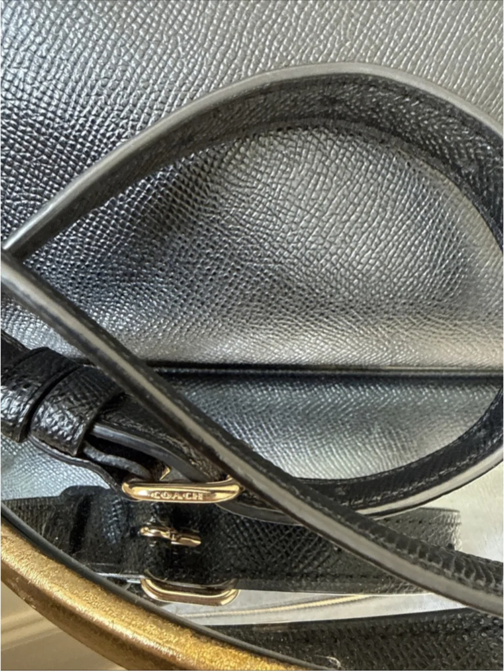 Coach Rowan File Bag Black Crossgrain Leather Crossbody Handbag C1556 Authentic